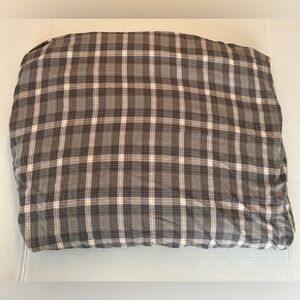 Restoration Hardware RH Teen Reed Plaid Gray Orange Duvet Cover Full/Queen